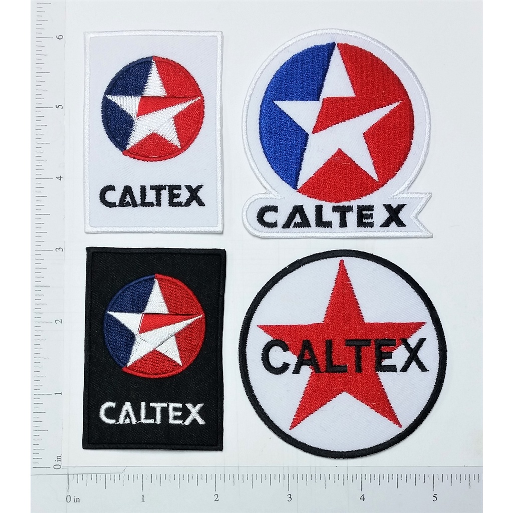 CALTEX Logo คาลเท็กซโลโก้ ตัวรีดติดเสื้อ เย็บติดเสื้อ อุปกรณ์ตกแต่งเสื