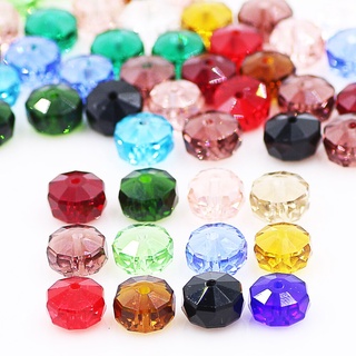 Zhubi ลูกปัดแก้วคริสตัล ทรงกลม แบน สีเขียว พร้อมรู สําหรับทําเครื่องประดับ DIY 10 มม. 40 ชิ้น