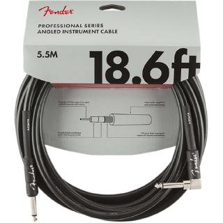 Fender® สายแจ็คกีตาร์ 5.5 เมตร หัวตรง/หัวงอ ของแท้  รุ่น Pro Series (5.5M/18.6FT Instrument Cable / Straight-Angled, Gui