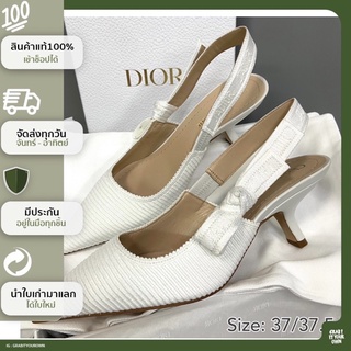 GRABITYOUROWN- BRANDNEW dior J ADIOR SLINGBACK White Cotton Embroidery