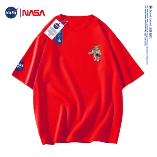 เสื้อยืดแขนสั้น ผ้าฝ้าย ทรงหลวม ลายนักบินอวกาศ NASA GISS แฟชั่นฤดูร้อน สําหรับผู้ชาย และผู้หญิง