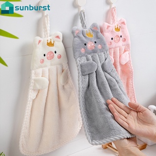 ผ้าขนหนูเช็ดมือผ้ากํามะหยี่ลายการ์ตูน Piggy น่ารัก