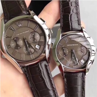 AR0671.  42 mm. Mens AR0671 Chronograph Brown Dial Brown Leather Watch หล่อละลาย