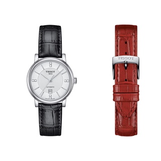 Tissot Carson Premium Lady  Automatic ทิสโซต์ คาร์สัน พรีเมี่ยม เลดี้ T1222071603601 สีเงิน สีดำ นาฬิกาผู้หญิง