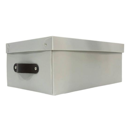 KASSA HOME กล่องอเนกประสงค์พร้อมฝาปิด รุ่น PBA013-8-7-GY(422C) ขนาด 23.9 x 16.9 x 11.5 ซม. สีเทา กล่