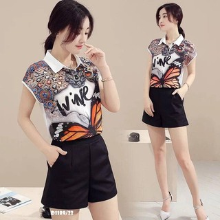 เสื้อแขนสั้นคอปกกระดุมหน้า