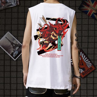 Men INS Fashion Tank Oversize เสื้อกล้ามชาย เสื้อแขนกุดชาย แฟชั่น สปอร์ต สไตล์เกาหลี ทรงหลวม