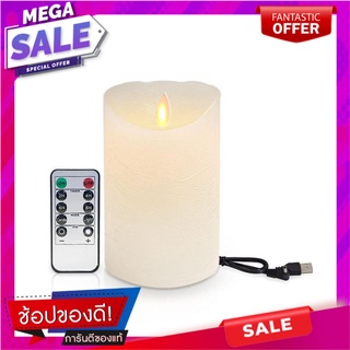 เทียน LED CLAIRE WAX REMOTE RECHARGE DIM 5 นิ้ว 0.3 วัตต์ WARMWHITE สีขาว เทียน LED LED PILLAR CANDLE CLAIRE WAX REMOTE