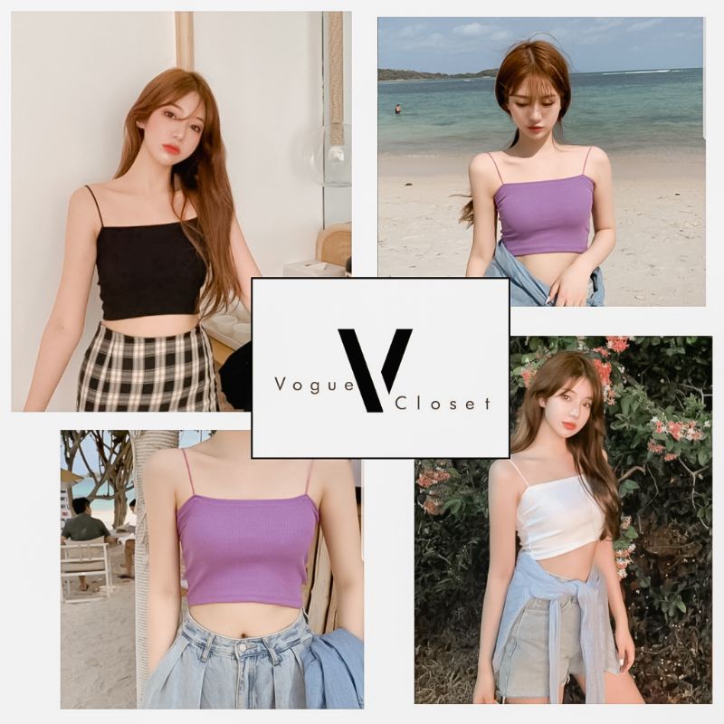 💕PP♡CLOSET💕พร้อมส่ง25สี‼ เสื้อครอปสายเดี่ยว #สายยืดสปาเก็ตตี้แข็งแรง ผ้า2ชั้นทั้งตัว ใส่กระชับ รูปที่ 2