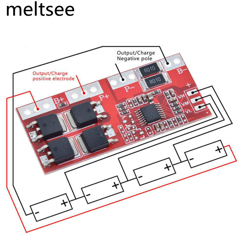 บอร์ดชาร์จแบตเตอรี่ลิเธียม 4S 30A กระแสไฟสูง Li-ion 18650 14.4V 14.8V 16.8V BMS