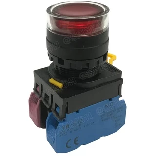 [ 1 ชิ้น ] HQ22-2711 Momentary Push Button Switch 22มม กดติด ปล่อยดับ สวิทช์ กดติดปล่อยดับ กดเด้ง เด้งกลับ 22 มม กดปล...