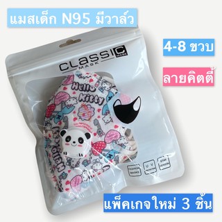 แมสเด็กN95แบบมีวาล์วระบายอากาศได้ดี ไม่อึดอัดเด็กๆชอบ