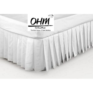 OHM Bed Skirt-กระโปรงเตียงแบบจีบรอบ ผ้าเครปซาติน 220 เส้น ขนาด 3.5 ฟุต (สีขาว)