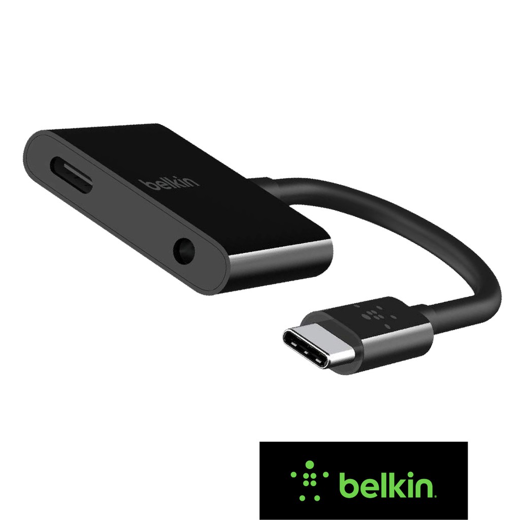 Belkin อะแดรปเตอร์แปลงสาย Audio รุ่น Belkin USB-C Audio + Charge Rockstar™ 3.5 MM AUDIO+USB-C Charge