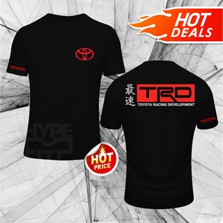 คอตต้อนคอกลมใหม่ พร้อมส่ง เสื้อยืด ลายโลโก้ Toyota TRD สีดํา สีเทา สีขาว สีแดงS-5XL