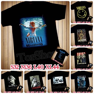 เสื้อวง NIRVANA เสื้อวง COBAIN ไม่มีตะเข็บข้างลำตัว