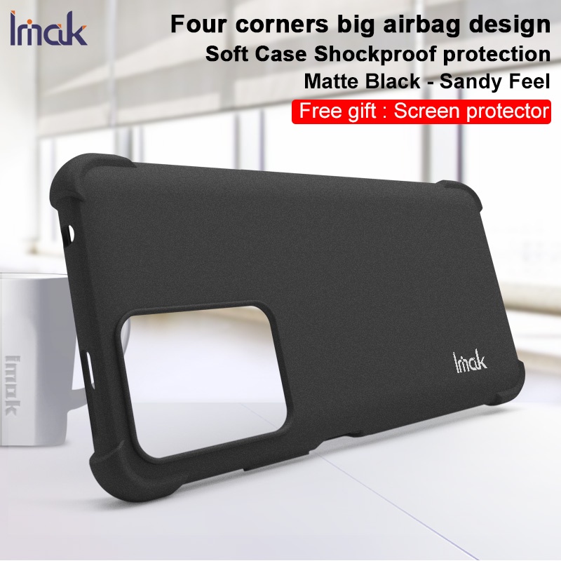 Original Imak Xiaomi Mi 11T Pro กันกระแทก Soft TPU กรณี Xiomi Mi11T Matte สีดําซิลิโคนปกหลังฟิล์มหน้าจอ