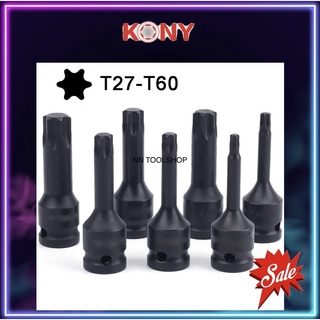 KONY ลูกบล็อกเดือยโผล่ดำยาวหัวท๊อกซ์ SD.1/2" (มีขนาด T20-T100) เลือกขนาดตอนกดสั่งซื้อค่ะ สินค้าพร้อมส่ง