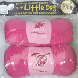 หมอนรองคอLittle​Dog​สีชมพูใช้หนุนรองคอ​ใน​รถยนต์​เนื้อผ้า​ก​ำ​มะ​หยี่​หนา​นุ่ม​