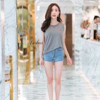 La dress เสื้อคอกลมเปลือยแขนกุด #9792 CARDIGAN_NISTA​