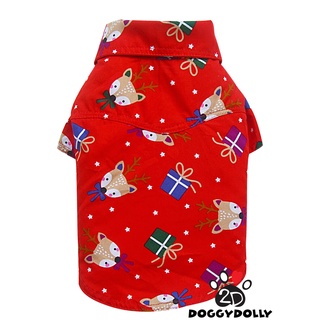 Pet cloths -Doggydolly  เสื้อผ้าแฟชั่น คริสต์มาส เสื้อผ้าสัตว์เลี้ยง เสื้อผ้าหมาแมว เสื้อยืด เสื้อเชิ๊ตคริสมาสต์ S107