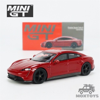 โมเดลรถยนต์ Mini Gt 1:64 Taycan Turbo S Carmine Red Lhd Rhd Diecast