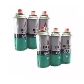 BUGA FLAME GAS แก๊สกระป๋องใหญ่ 375ml (แพ็ค 6 กระป๋องใหญ่)