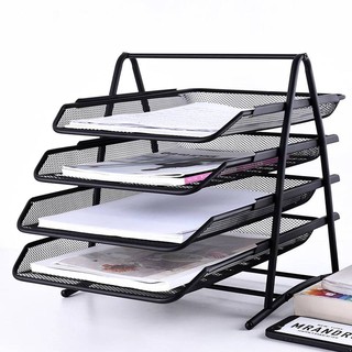 ชั้นวางเอกสาร ถาดใส่เอกสาร 4 ชั้น Paper Tray 4 Layer Organizer (Black)***สินค้าพร้อมส่งนะคะ***