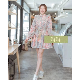 MM6211👗Z i m m e r m a n Dress  เดรสพิมพ์ลายดอกไม้ แต่งกระดุมปั๊มอย่างดี งานสวยเป๊ะค่ะ