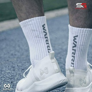 Warrix Agile Socks ถุงเท้าครึ่งแข้ง ทอลายโลโก้ Warrix ใช้เส้นใย 3 ชนิด  (Cotton + Spandex + Esastic)