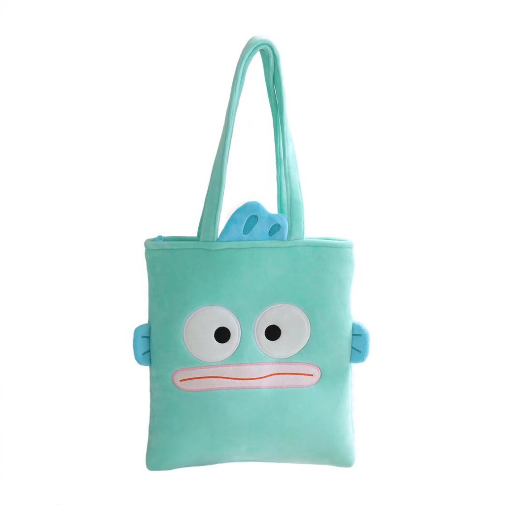 กระเป๋าสะพายไหล่ ทรงคลัทช์ ลายการ์ตูนมอนสเตอร์ปลาน่ารัก แบบพกพา สําหรับใส่กล่องอาหารกลางวัน ใส่บัตร กุญแจ - รูปที่ 3