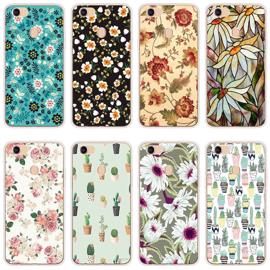 OPPO A39 A57 Reno 2 A12 A83 F5 F7 A73 Case TPU Soft Silicon Protecitve Shell Phone casing Cover flower daisy