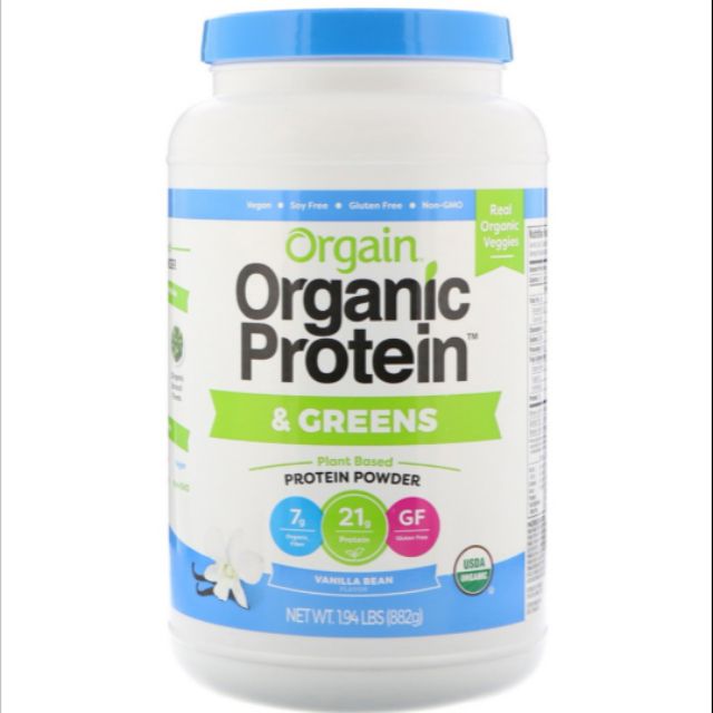 Orgain, Organic Protein & Greens Protein Powder, Plant Based, Vanilla Bean, 1.94 lbs (882 g)