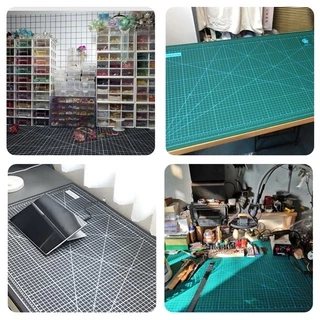 แผ่นรองตัด ขนาด A1 60x90cm สีเขียว/สีดำ ขนาดใหญ่ ยางรองตัด แผ่นรองตัดกระดาษ แผ่นรองกรีด แผ่นยางรองตัด