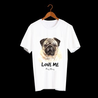 เสื้อลายหมา DI9 เสื้อยืดลายหมา Pug หมาปั๊ก เสื้อยืดพิมพ์ลายน้องหมา เสื้อยืดลายสวเสื้อลายหมา ยๆ