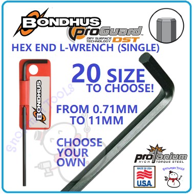BLACK HEX ALLEN KEY BONDHUS ยี่ห้อ HEX END L-WRENCH เดี่ยวสั้นสีดํา HEX ALLEN KEY HEXAGON DRIVER L W