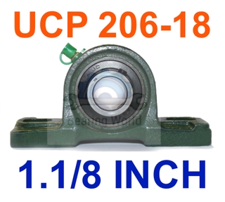 UCP 206-18 รูเพลา 1.1/8 นิ้ว UCP เพลานิ้ว เหล็ก Chrome อย่างดี ลูกปืนตุ๊กตา BEARING UNITS