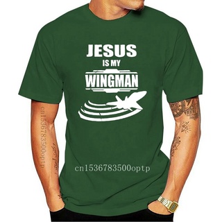 เสื้อยืดผ้าฝ้าย ขายดี เสื้อยืด พิมพ์ลาย Jesus Is My Wingman FQfobl17BCbfll06 สไตล์คลาสสิก สําหรับผู้ชาย