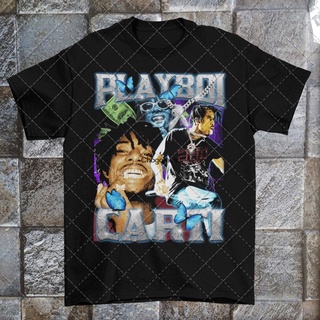 คอลูกเรือใหม่ เสื้อยืดผ้าฝ้าย 100% พิมพ์ลาย Playboi Carti 90S Rap Fbcllg96Ikmcio07 สไตล์วินเทจ ของขวัญวันหยุด XS-3XL หก