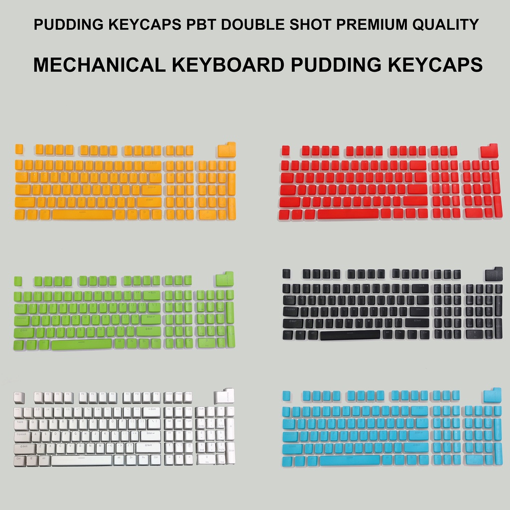 PBT Doubleshot Backlit 110 คีย์พุดดิ้ง Keycaps คุณภาพระดับพรีเมียม