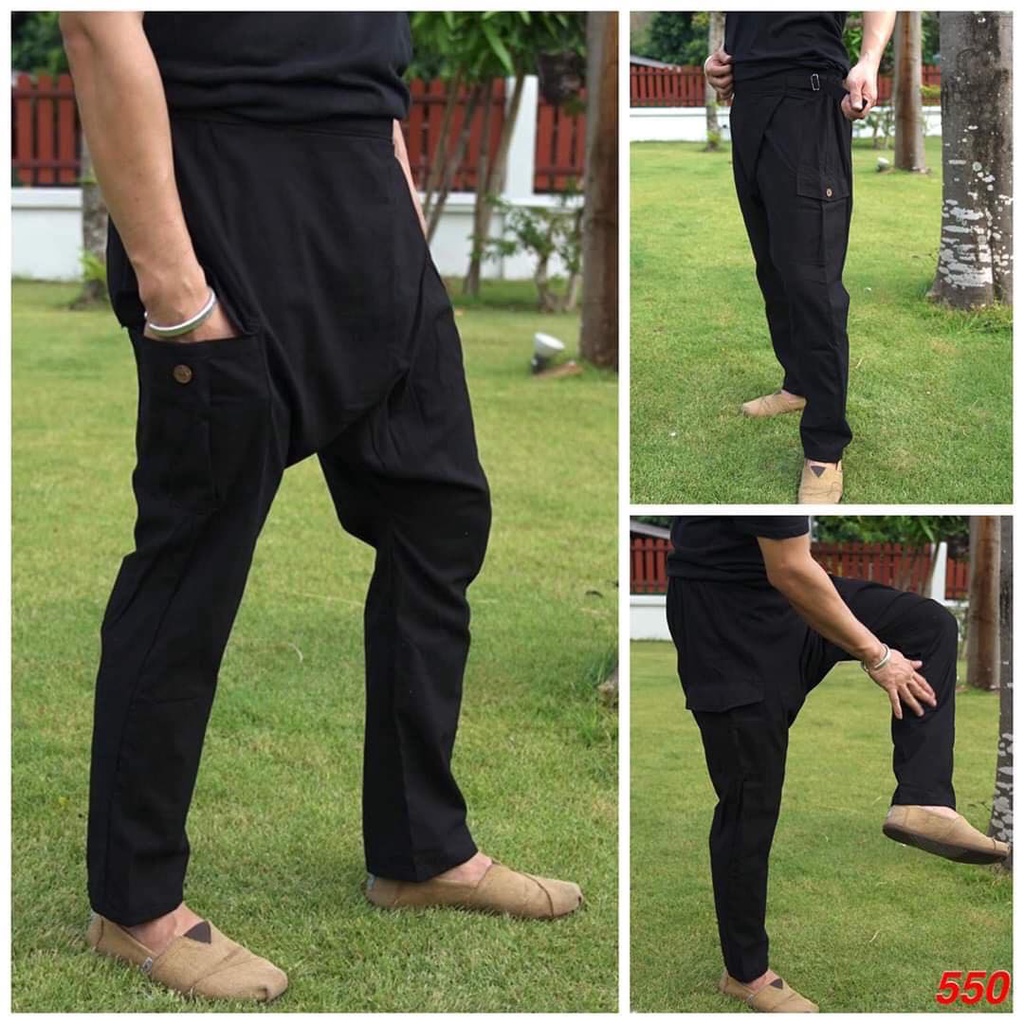 อินดี้ป้ายหน้า ขายาว (Unisex) กางเกงขายาว กางเกงผ้าฝ้าย