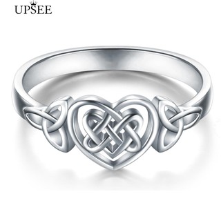 ของขวัญเครื่องประดับแหวนนิ้วมือแกะสลักรูปหัวใจ celtic knot