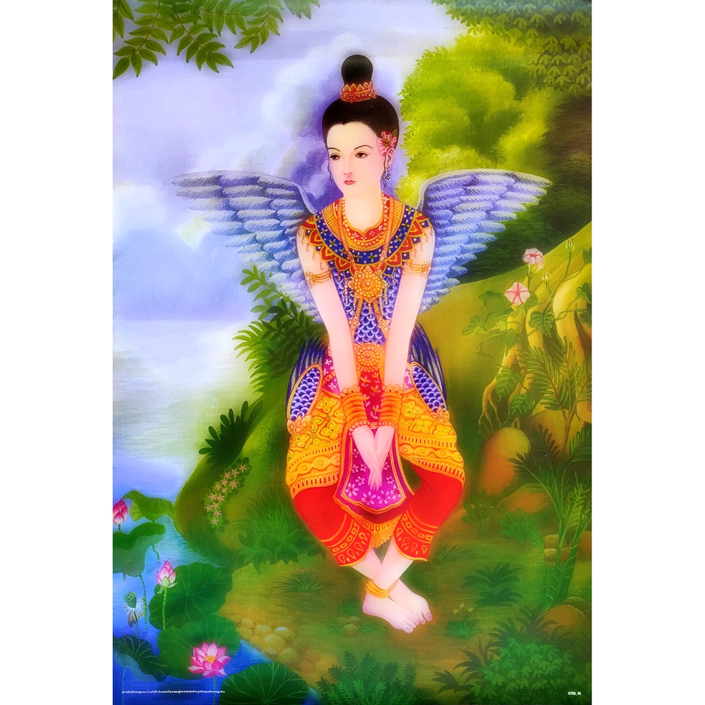 โปสเตอร์ รูปวาด กินรี วรรณคดีไทย Women Literature Kinnaree Manora POSTER 24”X35” Inch Painting Siam 