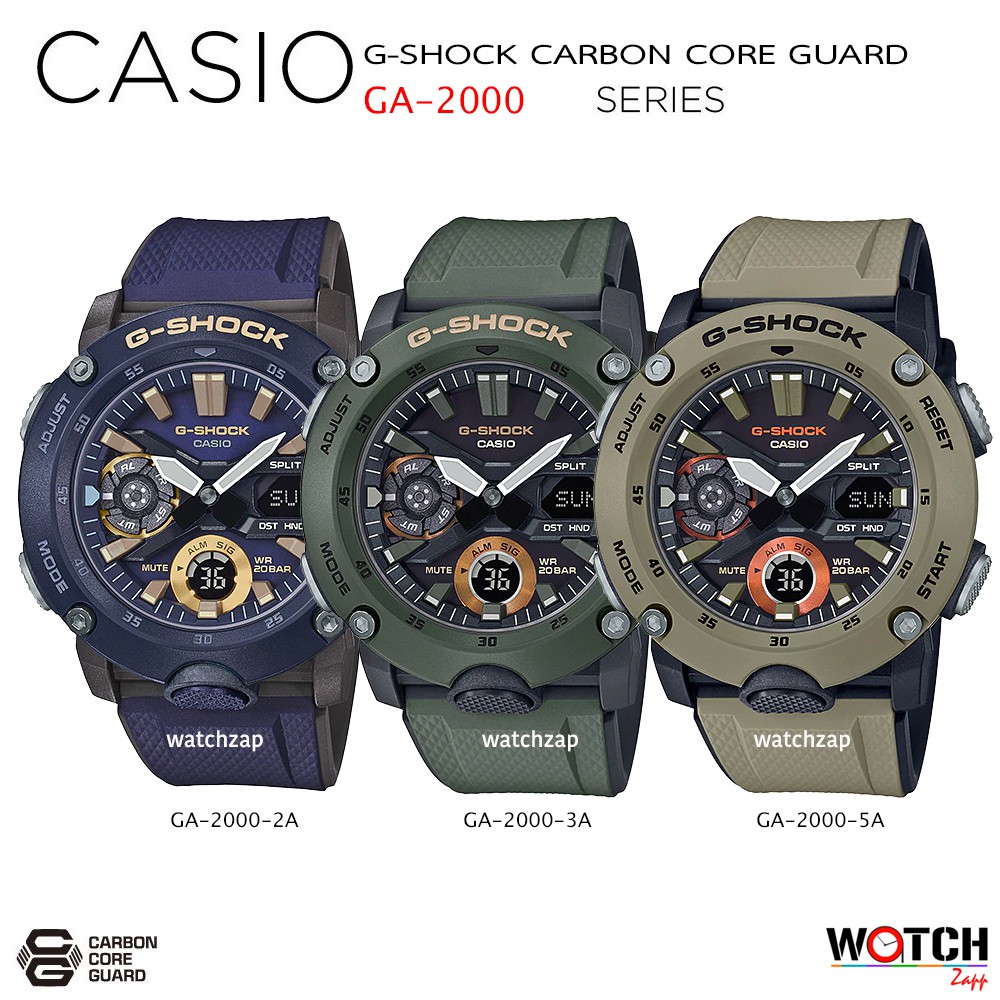 นาฬิกา Casio G-SHOCK นาฬิกาข้อมือผู้ชาย สายเรซิ่น รุ่น GA-2000 GA-2000-2A GA-2000-3A GA-2000-5A(CMG)