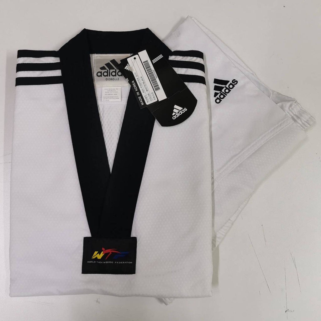 ชุดเทควันโดมีแถบ ADIDAS FIGHTER 3 STRIPE UNIFORM