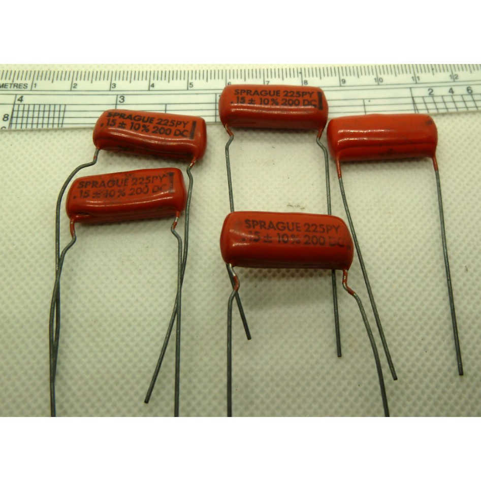 คาปาซิเตอร์  Capacitor Sprague Orange Drop 225PY 0.15uF 200V NOS