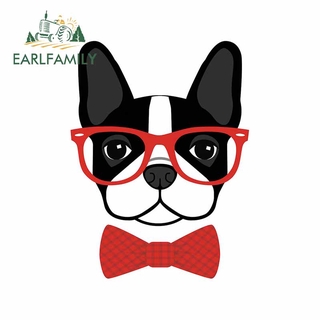 Earlfamily สติกเกอร์กันน้ํา 13 ซม. x 12.9 ซม. สําหรับตกแต่งรถยนต์ Boston Terrier