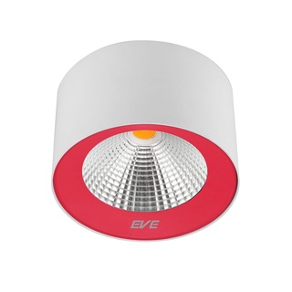 Therichbuyer EVE LIGHTING โคมไฟดาวน์ไลท์ติดลอยLED Daylight หน้ากลม รุ่น COB colorful-red 30W ขนาด 8 นิ้ว สีแดง