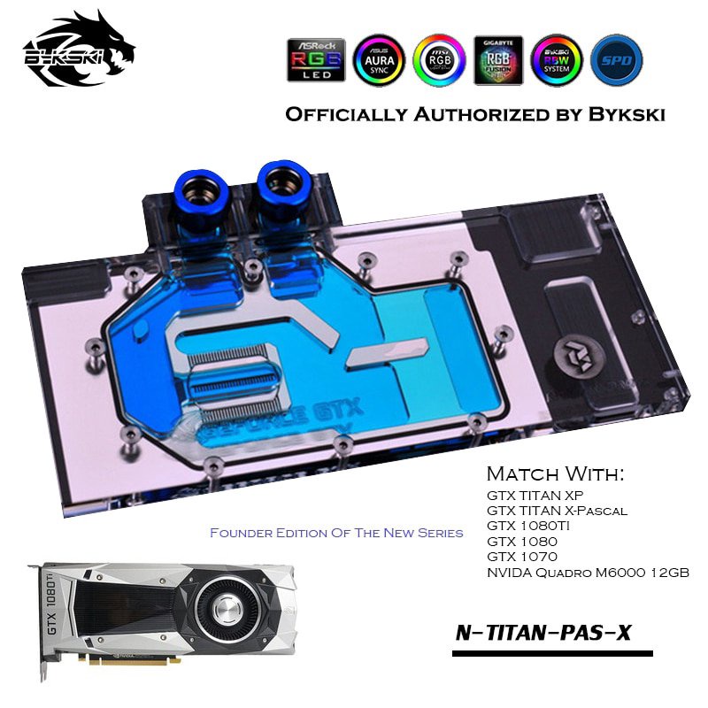 Bykski N-TITAN-PAS-X Full Cover GPU Water Block for VGA GTX1080 1080ti Titan XP TITAN X Graphics Card