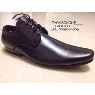 Leather Black Shoes หนังหัวแหลม